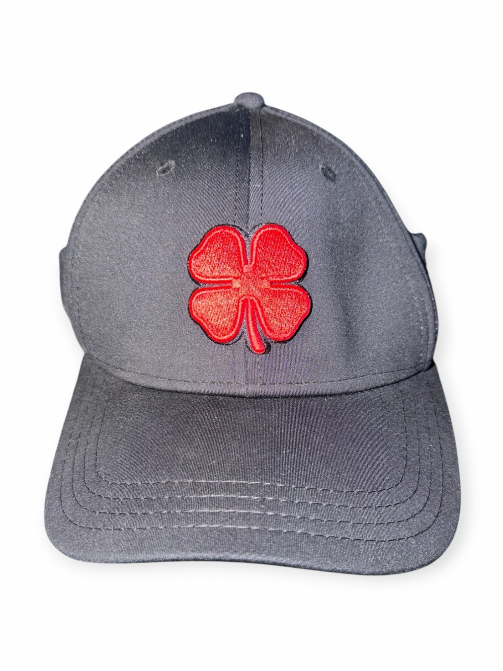 Black Clover Baseball Cap with Red Clover Patch